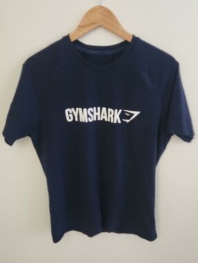Gymshark Navy T-Shirt with White Logo Medium
